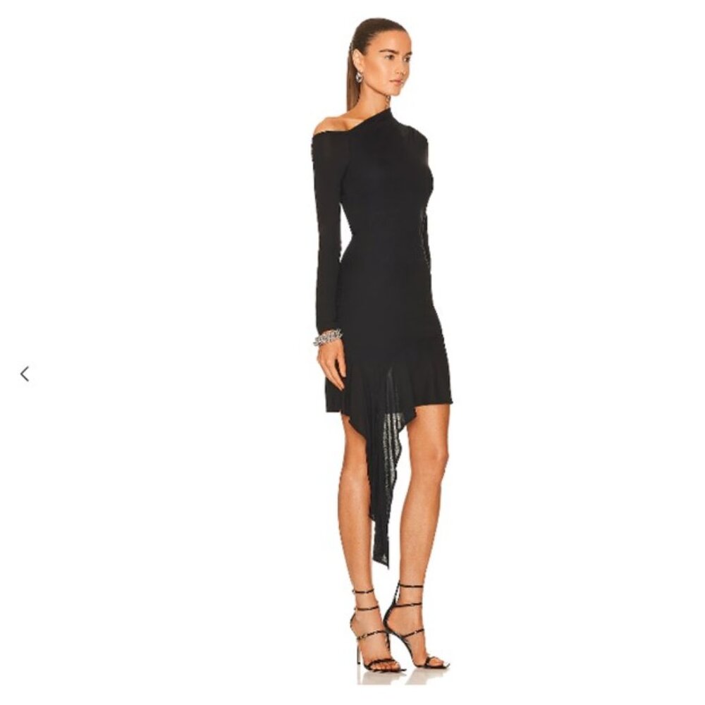 Helmut Lang Scala Draped Asymmetric Mini Dress S … - image 6